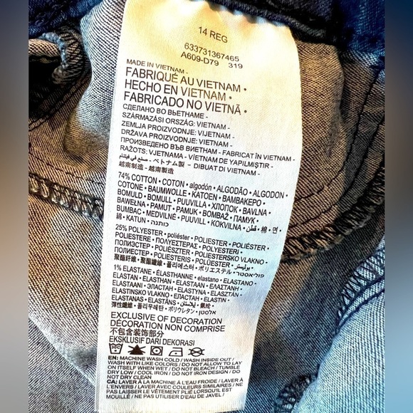 Levi’s juniors Jeggings like new, dark blue denim jeans ripped design distressed - Picture 5 of 5